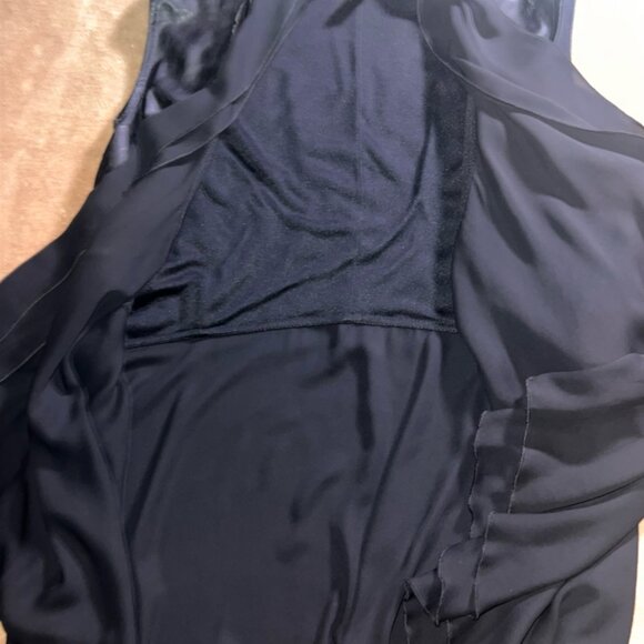 Joseph Ribkoff Women 12 Black Faux Leather Sheer Sleeveless Cardigan Vest‎ (V) - Picture 6 of 7